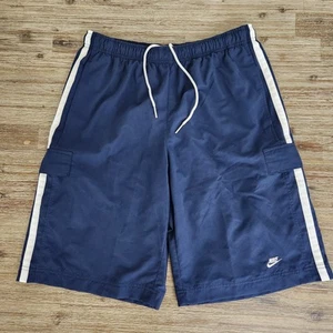 VINTAGE Nike Shorts Herren groß blau Cargo Baggy locker Athletik Fitness Kordelzug Y2K - Bild 1 von 10