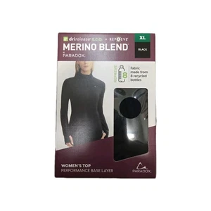 Paradox Ladies Merino Blend Base Layer Black XL - Picture 1 of 2