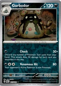Garbodor 117 Uncommon Reverse Holo Paldea Evolved (PAL) Pokemon Card Near Mint - Picture 1 of 2