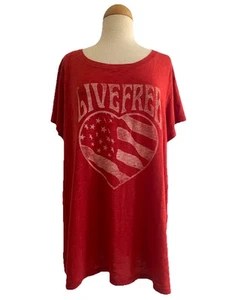 Torrid Damen rot Live Free Grafik T-Shirt Übergröße 3 kurz SLV T-Shirt patriotisch - Bild 1 von 5