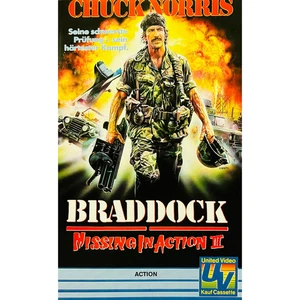 BRADDOCK: MISSING IN ACTION 3 MOVIE VINTAGE VHS CASSETTE 1988 GERMAN LANGUAGE - Picture 1 of 3