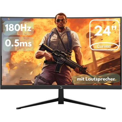 24 zoll Curved Gaming Monitor Full HD 180hz 0,5ms GAMEPOWER T40 PC Bildschirm - Bild 1 von 4
