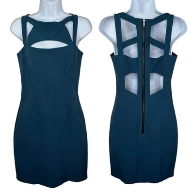 Maria Bianca Nero Green Cutout Strappy Sleeveless Bodycon Mini Dress Small - Image 1 of 4