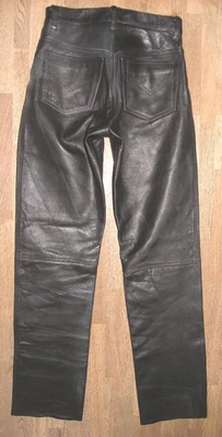schmale - MODEKA - LEDERJEANS / BIker - Lederhose in schwarz W28 / L32 - Bild 1 von 4