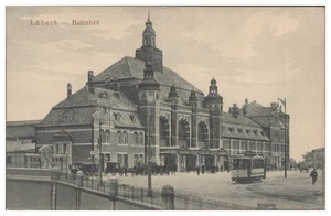 V8026/ Lübeck Bahnhof Straßenbahn AK ca.1910 - Picture 1 of 2