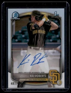 2025 Bowman Chrome 1st Auto Refractor #/499 - CPA-KR Kai Roberts Padres - Picture 1 of 2