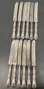 Menge 12 Sterling Silber Griff verzierte Buttermesser - Bild 1 von 12