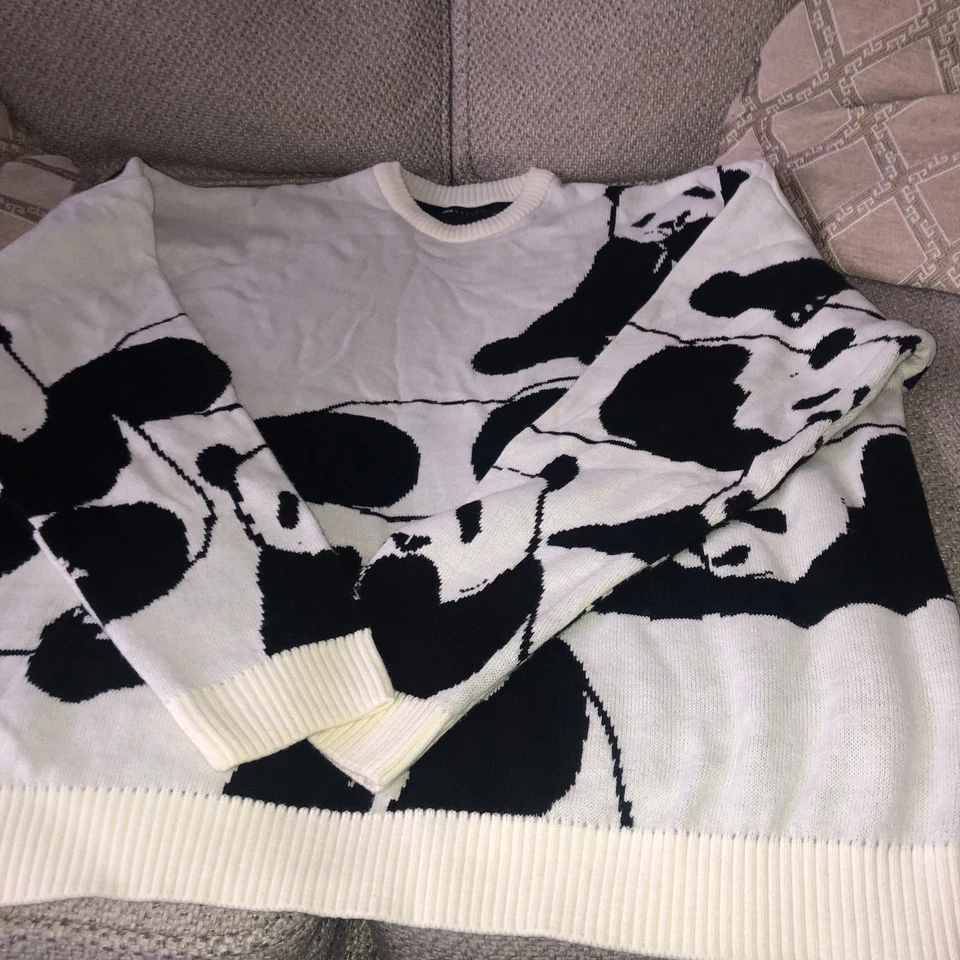 Mens Asos Black And White Panda Jumper Size Small - Image 1 of 4