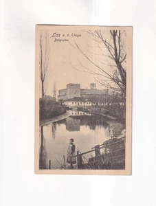 F4241) LAA a. d. Thaya - Burgruine - mit Frau u. Kind am Fluss 1916 - Foto 1 di 2