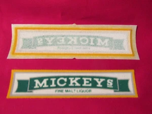 2 Vintage Bier Aufnäher Mickeys Fine Malt Likör gelb und grün - Bild 1 von 4
