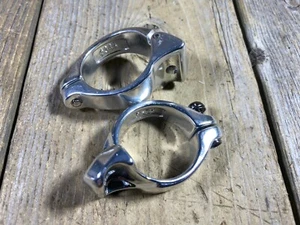 Road Bike Front Derailleur Braze On Clamp Adapter 34.9mm Sikver x2 NEW - Picture 1 of 2