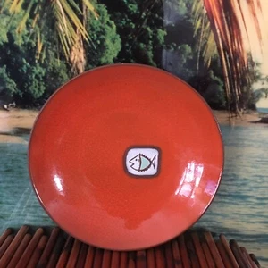 Plato cuenco vintage naranja mediados de siglo France Saks Fifth Avenue MCM - Imagen 1 de 12