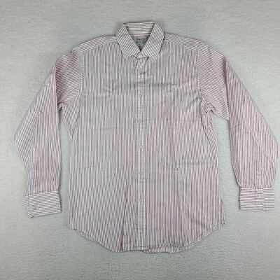 TW Lewin Shirt Mens 16 35 Dark Red White Striped Luxury Slim Fit Dress Button Up - Image 1 of 4