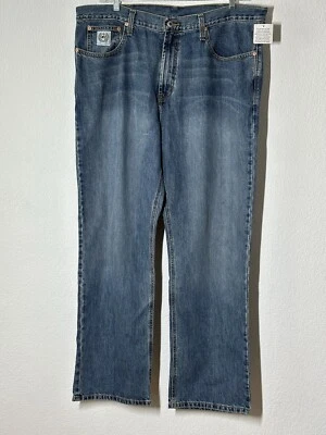 NEW Cinch Western Jeans Mens White Label Straight Relaxed 40x32 Med Stone Wash - Image 1 of 4