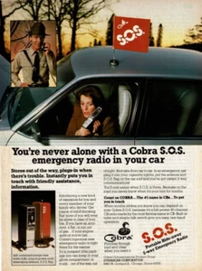 1982 Vintage Print Ad Cobra S.O.S. You're never alone with a emergency radio in - Picture 1 of 2