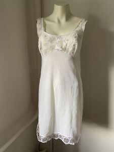Vintage Nachtkleid unter Kleid Größe S weiß Mini