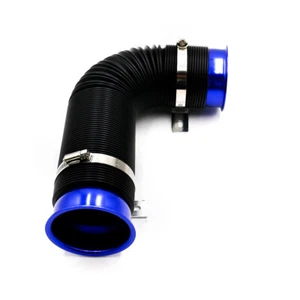 3" Car Air Intake Cold Pipe Flexible Duct Feed Hose Induction Kit Filter Blue - Picture 1 of 7