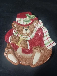 Fitz & Floyd Bear "Snack Therapy" piatto biscotti piatto caramelle ~ vacanze di Natale - Foto 1 di 11