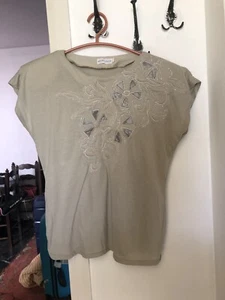 Gorgeous South Lodge Summer Top with Appliqué, Embroidery, and Power Shoulders - Picture 1 of 3