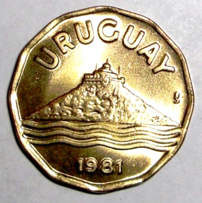 1981 Uruguay 20 centesimos Coin Fortress on Montevideo's Hill - Image 1 of 2