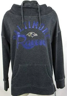 Baltimore Ravens Womens S Foil Screened Cowl Neck Hooded Sweatshirt ARAV 223 S - Image 1 of 4
