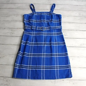 Justice Girl's Plaid Jumper Dress Size 14 Plaid Belted - Picture 1 of 8