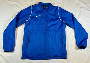 Nike Windbreaker Boys XL Blue Full Zip Mock Neck 100 Recycled Polyester - Picture 1 of 7