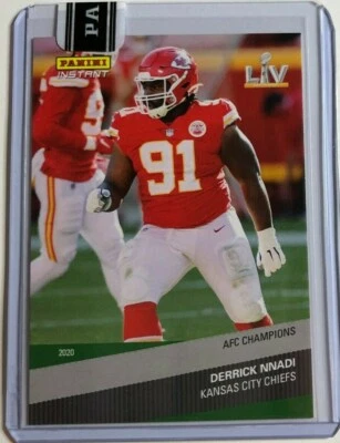 2020 Panini Instant CHIEFS Super Bowl LV - GREEN SP - DERRICK NNADI #3/5 Made - Image 1 of 2
