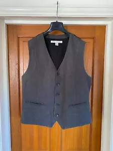 Kenneth Cole 100% Linen Charcoal Grey Waistcoat Top Size L - Picture 1 of 8