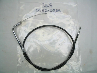 36.5" D.S. Black Vinyl Throttle Cable w/90 Degree Elbow 0650-0354 Harley - Image 1 of 3