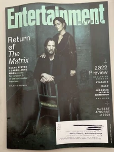 ENTERTAINMENT WEEKLY-JAN 2022-RETURN OF MATRIX-KEANU REEVES & CARRIE-ANNE MOSS - Picture 1 of 1