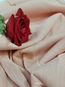 Pink Blush Pleated Stretch Crinkle Soft Fabric By The Yard Dress  - Picture 1 of 9
