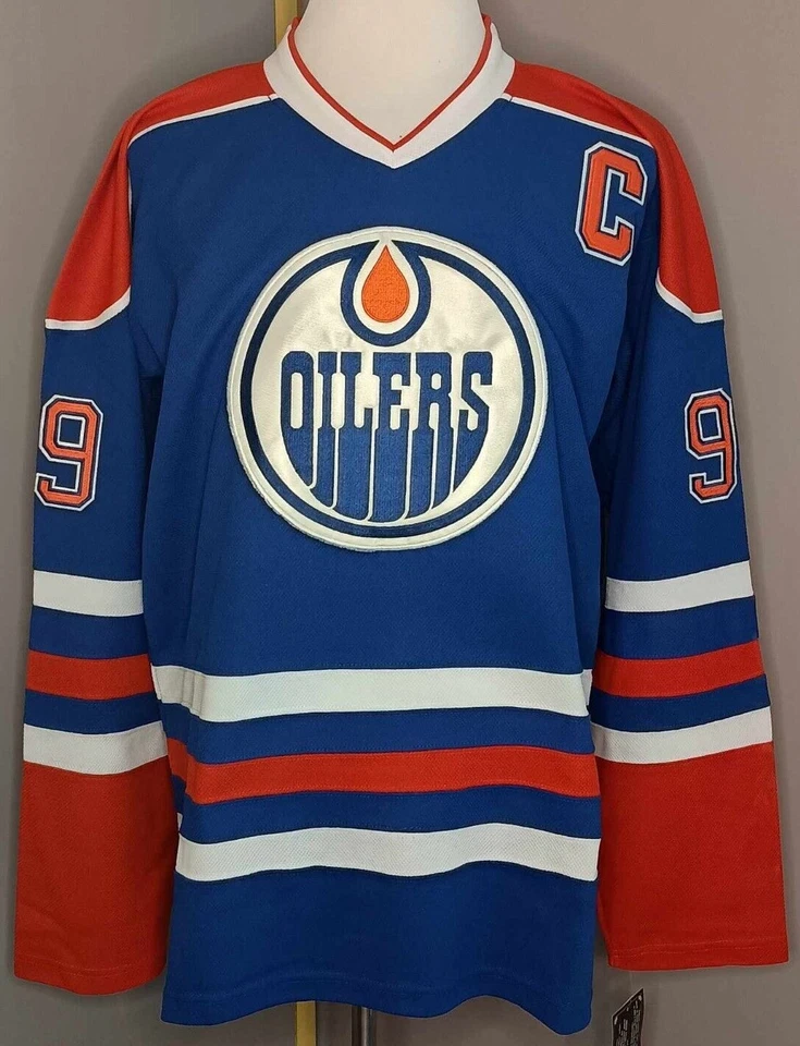 Wayne Gretzky Edmonton Oilers Orange & Blue "1981-1996 Throwback" CCM NHL Jersey - Image 1 of 2