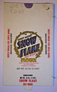 Vintage Sack Paper Bags - SNOW FLAKE FLOUR, SANFORD MILLING, HENDERSON, NC 70 - Picture 1 of 1