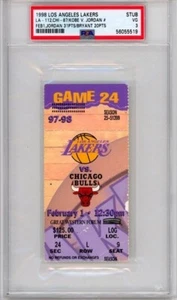 1998 Lakers vs Bulls Ticket Stub PSA 3 Jordan 31 Pts-Kobe 20 Pts 4th Meeting - Picture 1 of 2