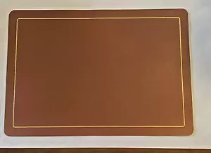 Lot of 5 Reversible Vinyl Placemats 16 1/2" x 12" Washable Brown/Gray - Picture 1 of 2