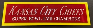 2022 KANSAS CITY CHIEFS SUPER BOWL LVII 57 CHAMPIONS NAMEPLATE FOR FOOTBALL ITEM - Picture 1 of 8
