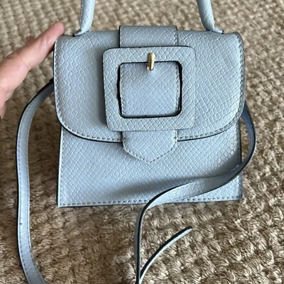 Zara 女式动物印花搭扣多向斜挎包蓝色 5632/510 — 第 1/4 张图片