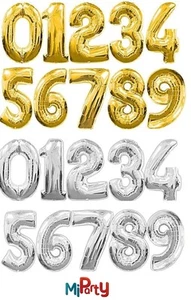 Número de lámina de 30", globo numérico, cumpleaños, fiesta de boda, aire/helio, hecho en el Reino Unido - Imagen 1 de 2