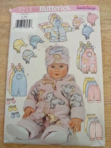 Butterick 5713 Infants' Jacket, Overalls, Pants, Hat & Mitten Pattern L-XL Uncut - Picture 1 of 2