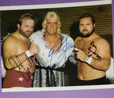 Foto 8x10 firmada por RIC FLAIR, OLE & ARN ANDERSON, WWE, WCW, AEW Foto 1 de 2