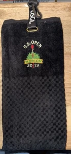 USGA 2013 U.S. Open Merion Black Golf Towel with Clip for Bag New Member 23" - Picture 1 of 4