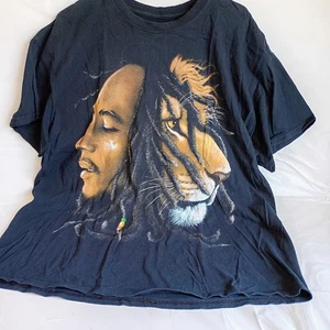 Camiseta gráfica Bob Marley Con Rasta León Negra Talla XL - Imagen 1 de 6