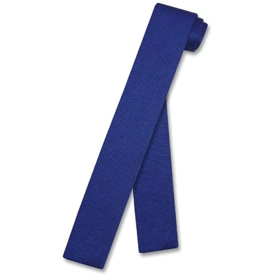 Biagio KNITTED Neck Tie Solid ROYAL BLUE Color Mens Knit NeckTie - Image 1 of 2