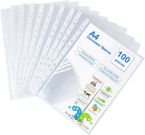 100 Pezzi Buste Trasparenti A4 Buste Portadocumenti Trasparenti Buste in Plastic - Foto 1 di 12