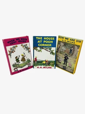 Vintage 1950 Winnie The Pooh 3 Book Set A. A. Milne Hardcover Includes Dustcover - Image 1 of 4