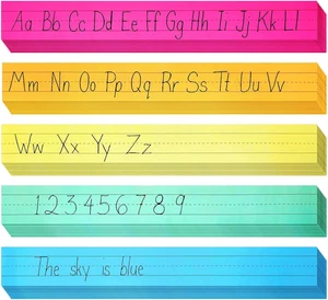 100 Pack Colored Sentence Strips for Teacher Supplies, Classroom, Lined Paper B - Picture 1 of 12