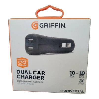 Adaptador Cargador Coche Doble USB Griffin 2.1A - Rápido y Compacto (GC39750-2) - Negro Foto 1 de 4