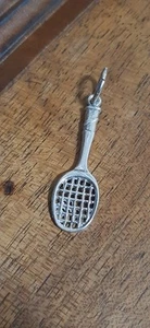 ciondolo per catena girocollo argento 925 racchetta tennis Pendant Sterling $ - Foto 1 di 2