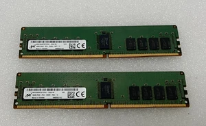 2x Micron MTA18ASF2G72PDZ-2G6E1RI 16GB (32GB) 2Rx8 PC4-2666V DDR4 Server Memory - Picture 1 of 1